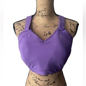 Brooks High Impact Juno Sports Bra 40DD Light Purple Adjustable Straps Wireles